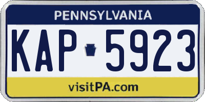 PA license plate KAP5923