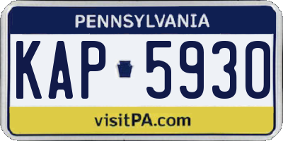 PA license plate KAP5930
