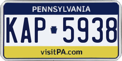 PA license plate KAP5938