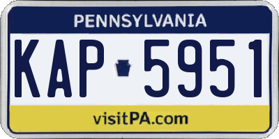 PA license plate KAP5951