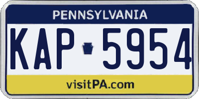 PA license plate KAP5954