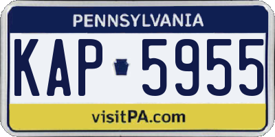 PA license plate KAP5955