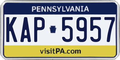 PA license plate KAP5957