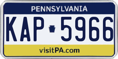 PA license plate KAP5966