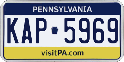 PA license plate KAP5969