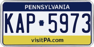 PA license plate KAP5973