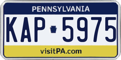 PA license plate KAP5975