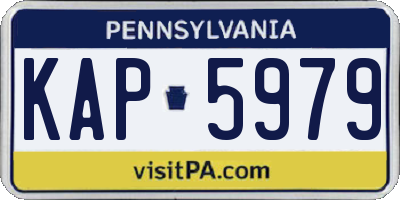 PA license plate KAP5979