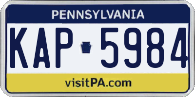 PA license plate KAP5984