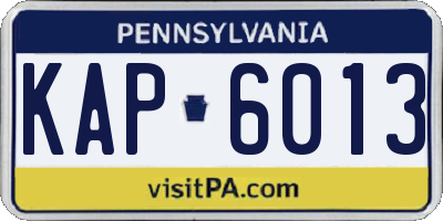 PA license plate KAP6013