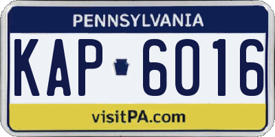 PA license plate KAP6016