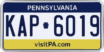 PA license plate KAP6019