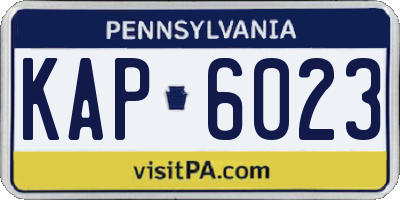 PA license plate KAP6023