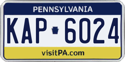 PA license plate KAP6024