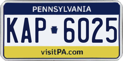 PA license plate KAP6025