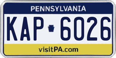 PA license plate KAP6026