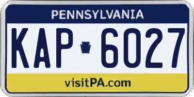 PA license plate KAP6027