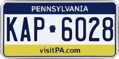 PA license plate KAP6028