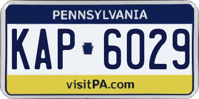 PA license plate KAP6029