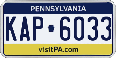 PA license plate KAP6033