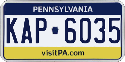PA license plate KAP6035
