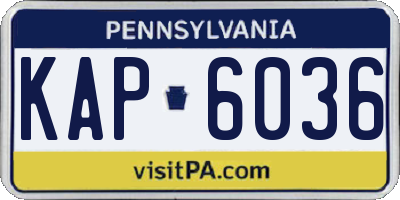 PA license plate KAP6036