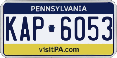 PA license plate KAP6053