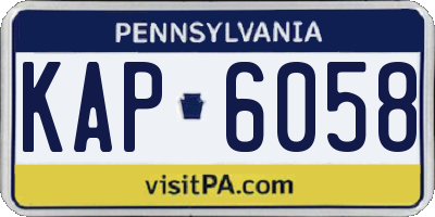 PA license plate KAP6058