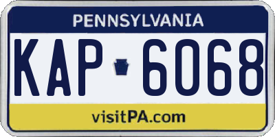 PA license plate KAP6068