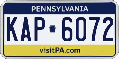 PA license plate KAP6072