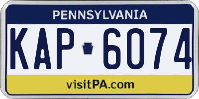 PA license plate KAP6074