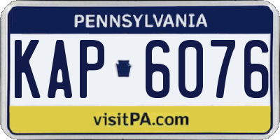 PA license plate KAP6076