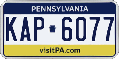 PA license plate KAP6077