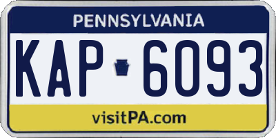 PA license plate KAP6093