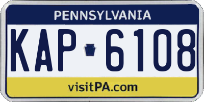 PA license plate KAP6108