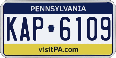 PA license plate KAP6109