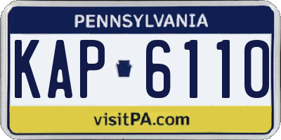 PA license plate KAP6110