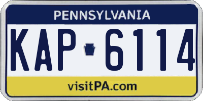 PA license plate KAP6114
