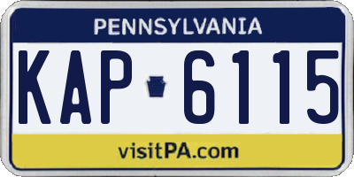 PA license plate KAP6115