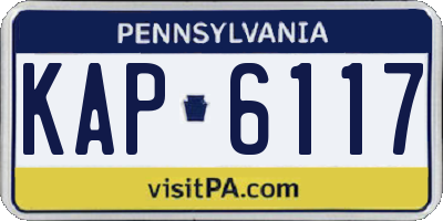 PA license plate KAP6117