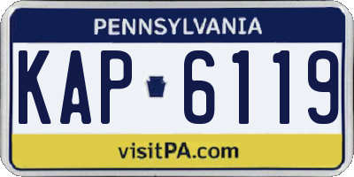PA license plate KAP6119