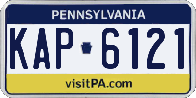 PA license plate KAP6121