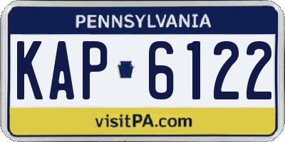 PA license plate KAP6122