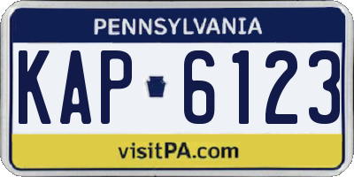 PA license plate KAP6123
