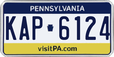 PA license plate KAP6124