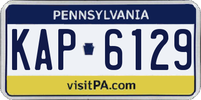 PA license plate KAP6129