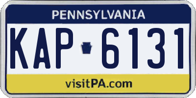 PA license plate KAP6131