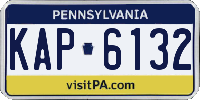 PA license plate KAP6132