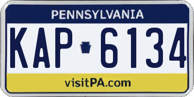 PA license plate KAP6134