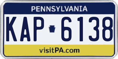 PA license plate KAP6138
